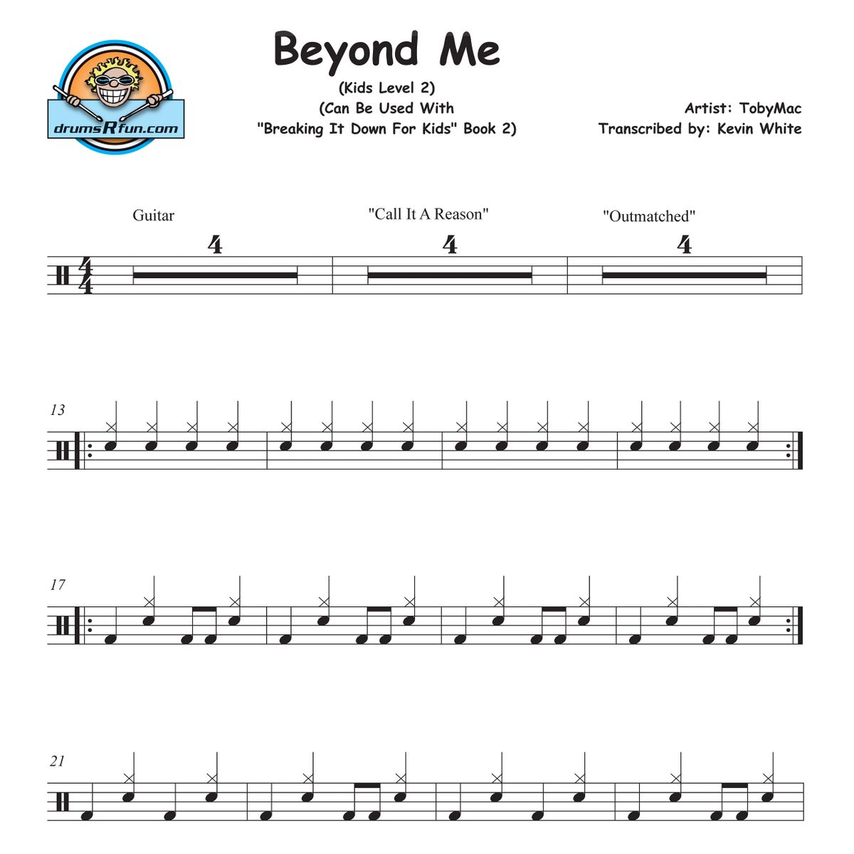 Invisible Kid sheet music for drums (PDF)