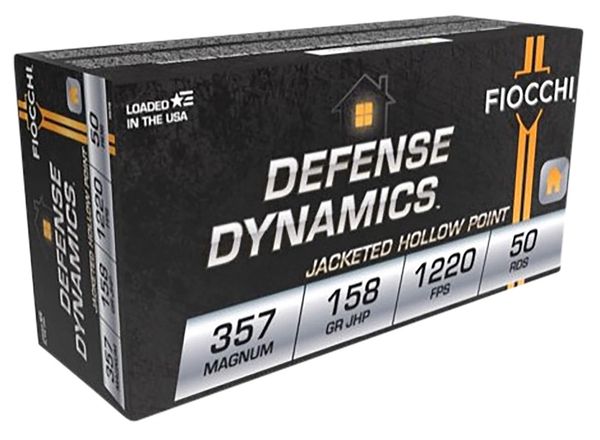 .357 Mag Defense Dynamics 158gr JHP Ammo Fiocchi