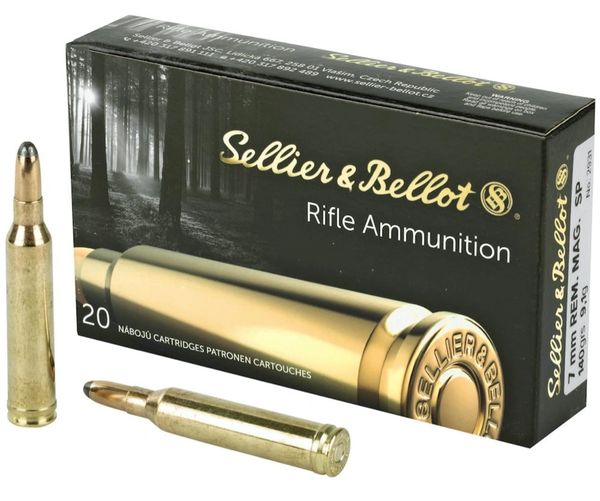 7mm Remington Mag Sellier & Bellot (S&B) SB7B Soft Point SP 140 Grain