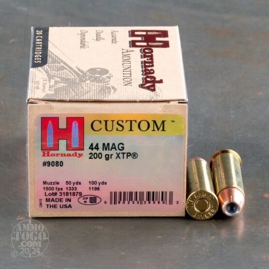 .44 Rem Magnum 200 Grain, Hornady Custom XTP(Extreme Terminal Performance)