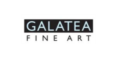 Logo for Galatea Fine Art with a modern black and white design.