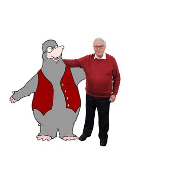 Author Alan Scouse standing with Digger Mole