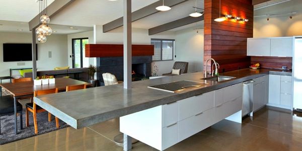 Floating concrete counters 