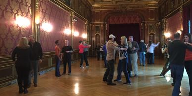 Beginning Ballroom, Sunday Group Dance Class at the Engineers Club in Mt. Vernon, Maryland. 