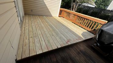 Removed and Installed New Treated Decking Boards