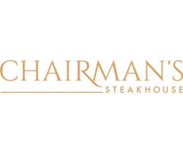 Logo of Chairman's Steakhouse in elegant brown font.