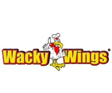 Logo of Wacky Wings featuring a cartoon chicken.