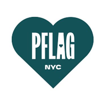 Logo of PFLAG NYC inside a heart shape.