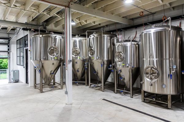 Craft beer being poured at H Town Brewery