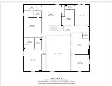 Detailed architectural floor plan of a house's layout with labeled rooms and dimensions.