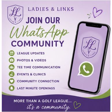Join the Ladies &amp; Links WhatsApp community for golf updates and connections.