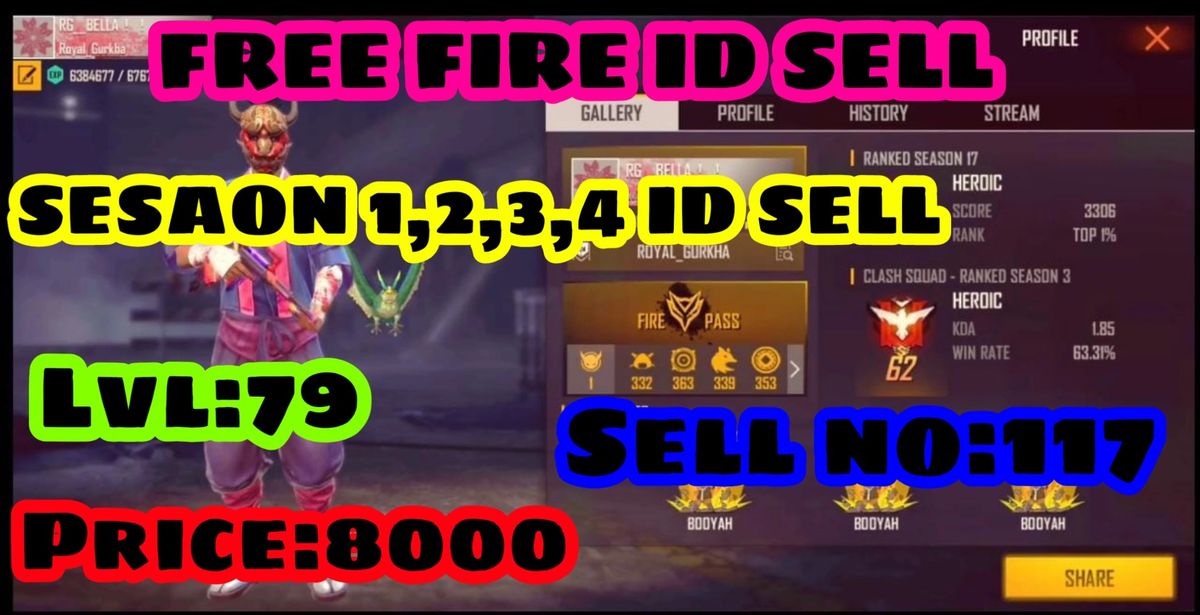 Garena Free Fire Id Sell
