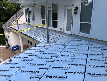 Balcony waterproofing prior to concrete placement. 
Colleyville, TX