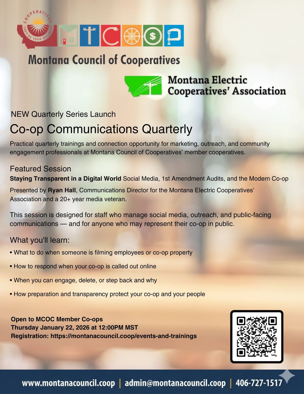 Quarterly Outreach and Marketing Peer to Peer -Staying Transparent in a Digital World flyer