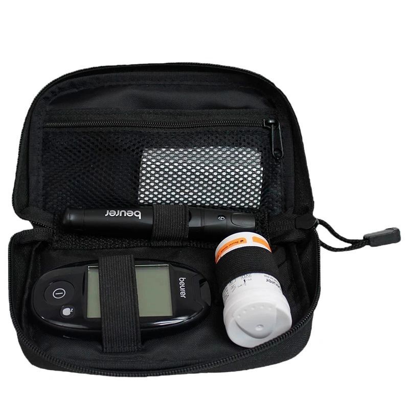 Kit Medidor de glucemia de fácil lectura con estuche y tiras reactivas -  Marca Beurer