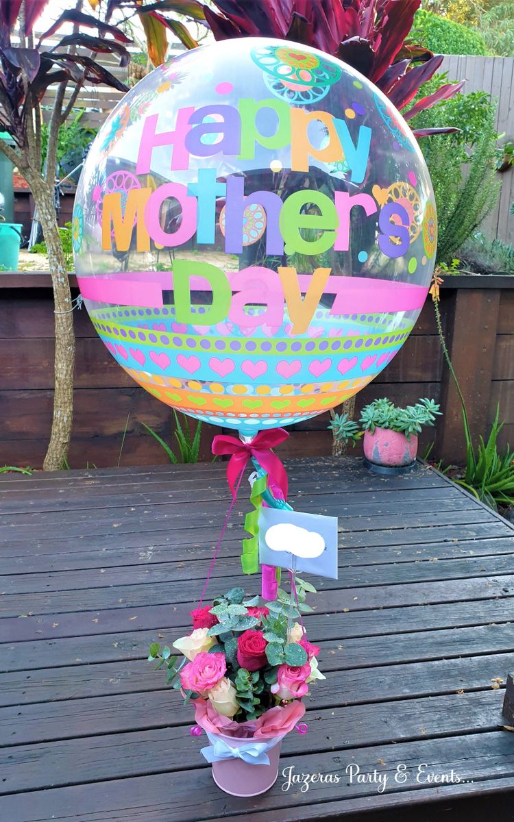 Happy Mothers Day Bubble Balloon & Fresh Flower Bouquet Q24387