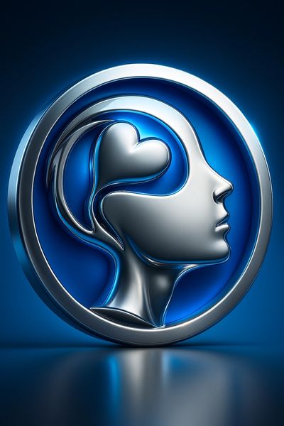 Integrity Lifestyle logo showing a chrome-silver head silhouette set against a royal blue background