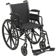 Drive Wheelchair, Elevated leg Rests, powder coated frame, padded armrests, nylon upholstery