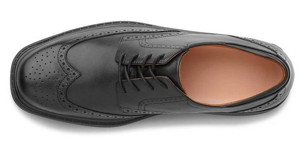 Classic style diabetic shoe,full leather,protective toe, removable insole, firm heel.