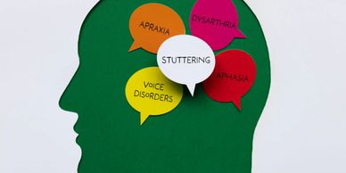 Person thinking about stuttering, voice disorders, apraxia and aphasia