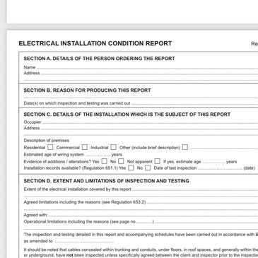 EICR electrical testing certificate 