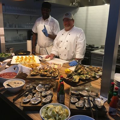Private Chef David Cunningham showcasing fresh seafood and oysters for 
 special event in Santa Rosa