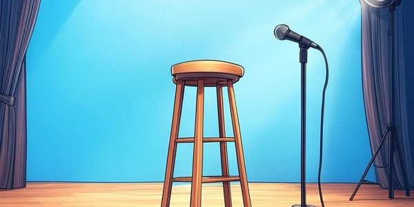 A Stool and a microphone at a comedy club ready for the next comedian