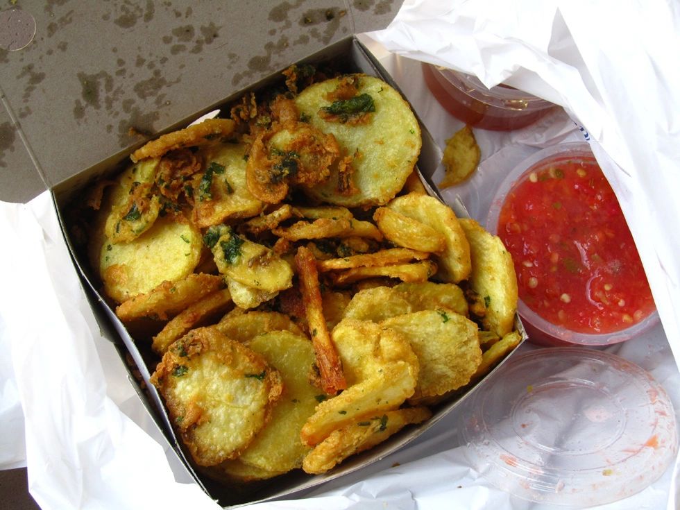 Bhajia, Spicy Fried Potato Slices