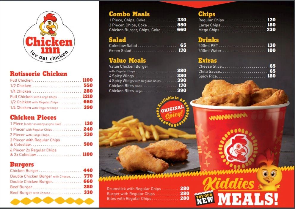 Chicken Inn Kenya Menu