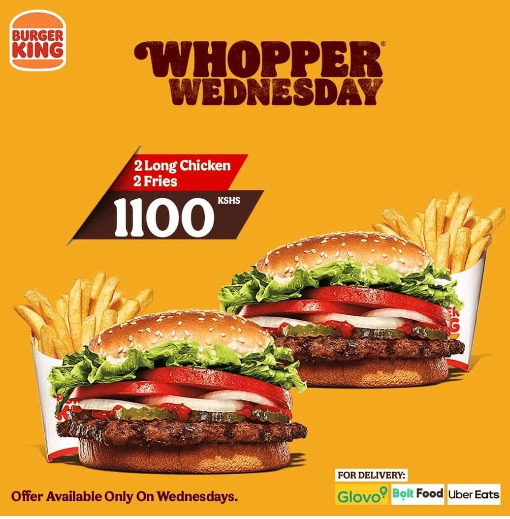 Burger King Kenya Menu Whopper Wednesday