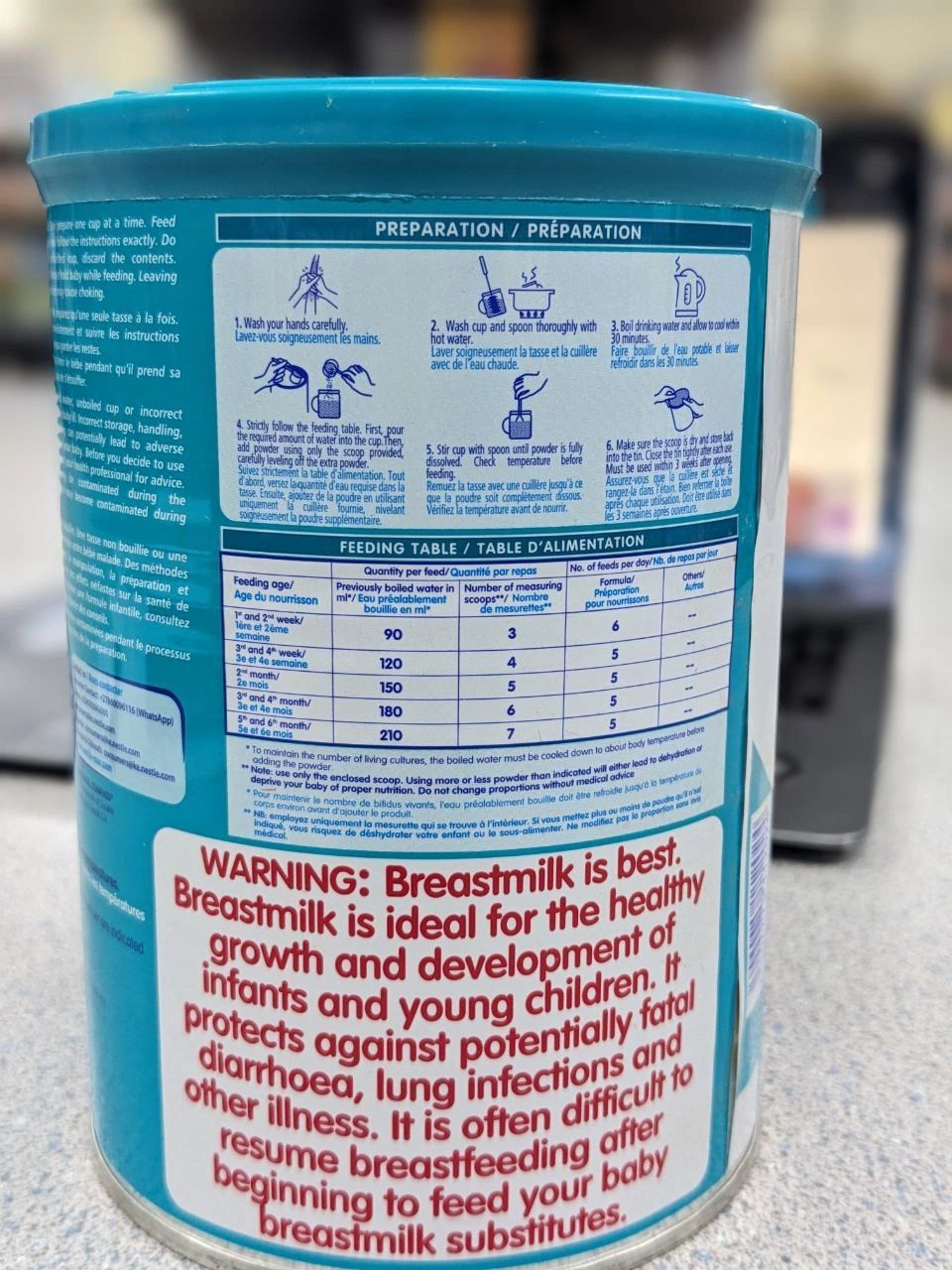 Infant Formula Breastfeeding Label