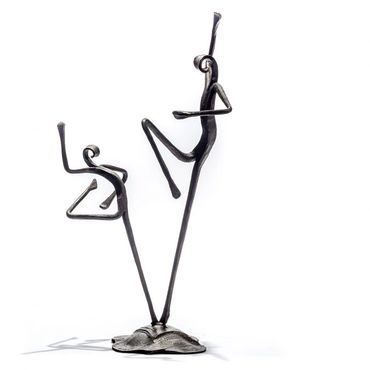 Dancer couple wrought iron sculpture. Available in three sizes.