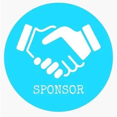 Blue circle with handshake icon and 'SPONSOR' text.