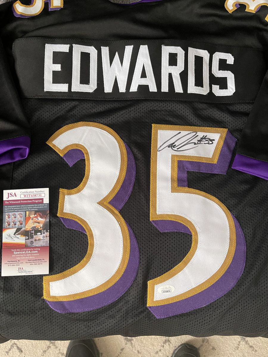 Baltimore Raven Gus “The Bus” Edwards Autographed Jersey