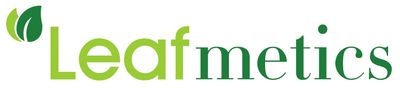 Logo featuring green leaves and the word 'Leafmetics' blending nature and metrics.
