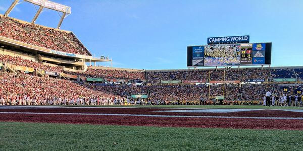 Photo of Camping World Stadium from Alabama end zone.  Citrus Bowl