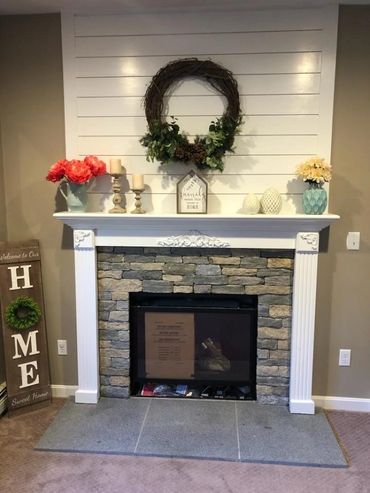 Beautiful stone fireplace renovation in Sherborn, MA.