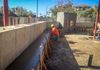 pouring a concrete bench