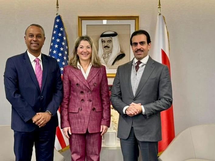 Washington, DC | His Excellency Shaikh Abdulla Rashed Al Khalifa, Bahrain Ambassador to the United States of America with Natasha Srdoc and Joel Anand Samy, co-hosts of America's Roundtable and co-founders of International Leaders Summit.