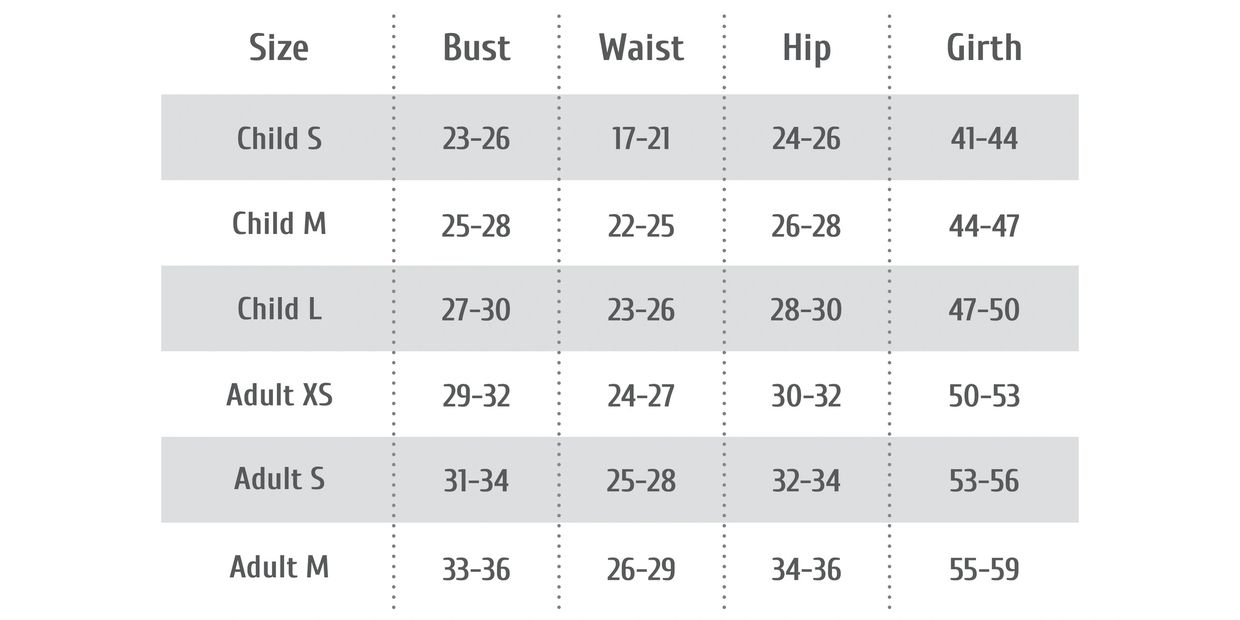 Sophie Donkey Leotards Size Chart