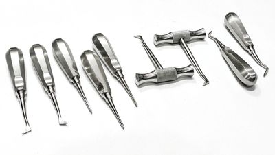 Dental instruments complete root elevator set manufactured by Salwan Surgicare. 