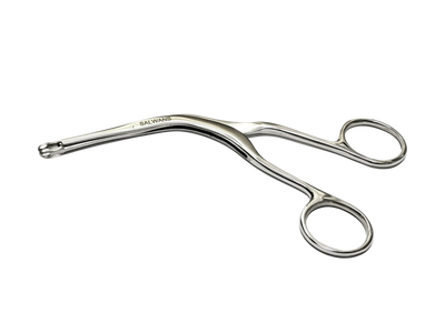 Stainless steel Lucs forceps used in ear, nose, throat procedures. 