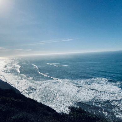 Waves rolling in along the Pacific coast in Point Reyes.