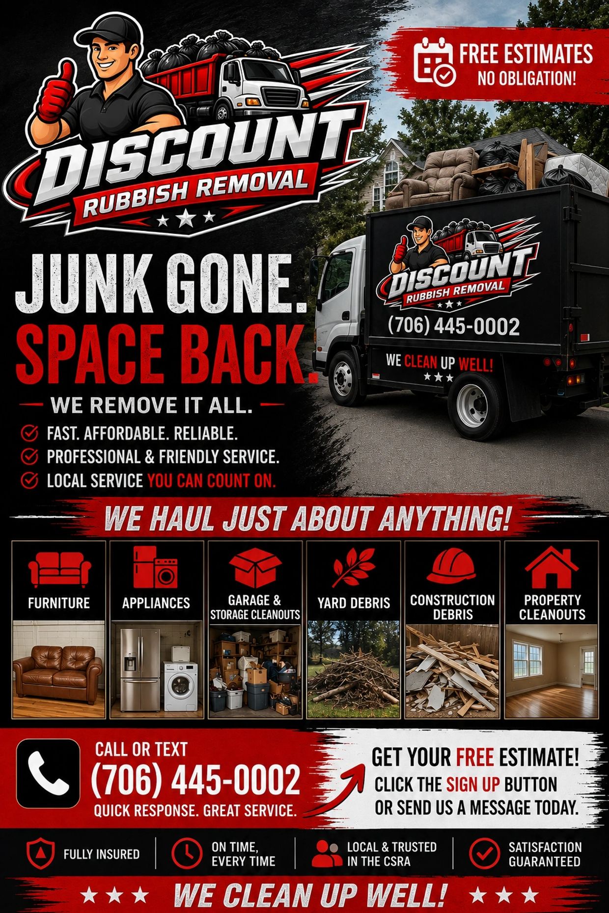Discount Rubbish Removal offers fast, affordable junk removal with free estimates.