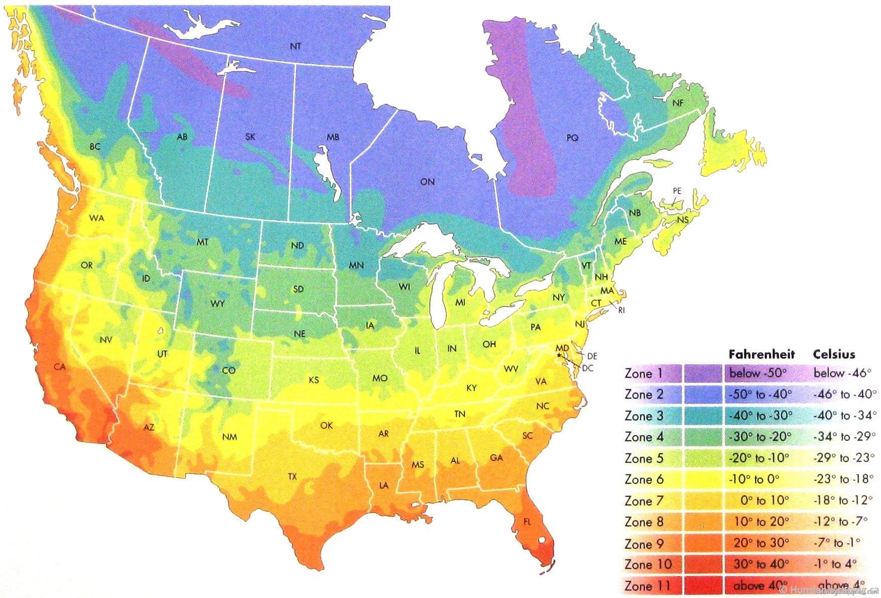 Hardiness Zone Map at