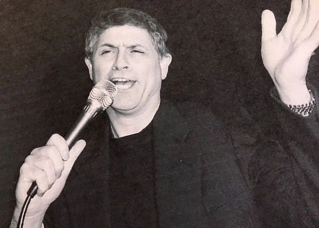 Black and white photo of Jack Petrotto performing