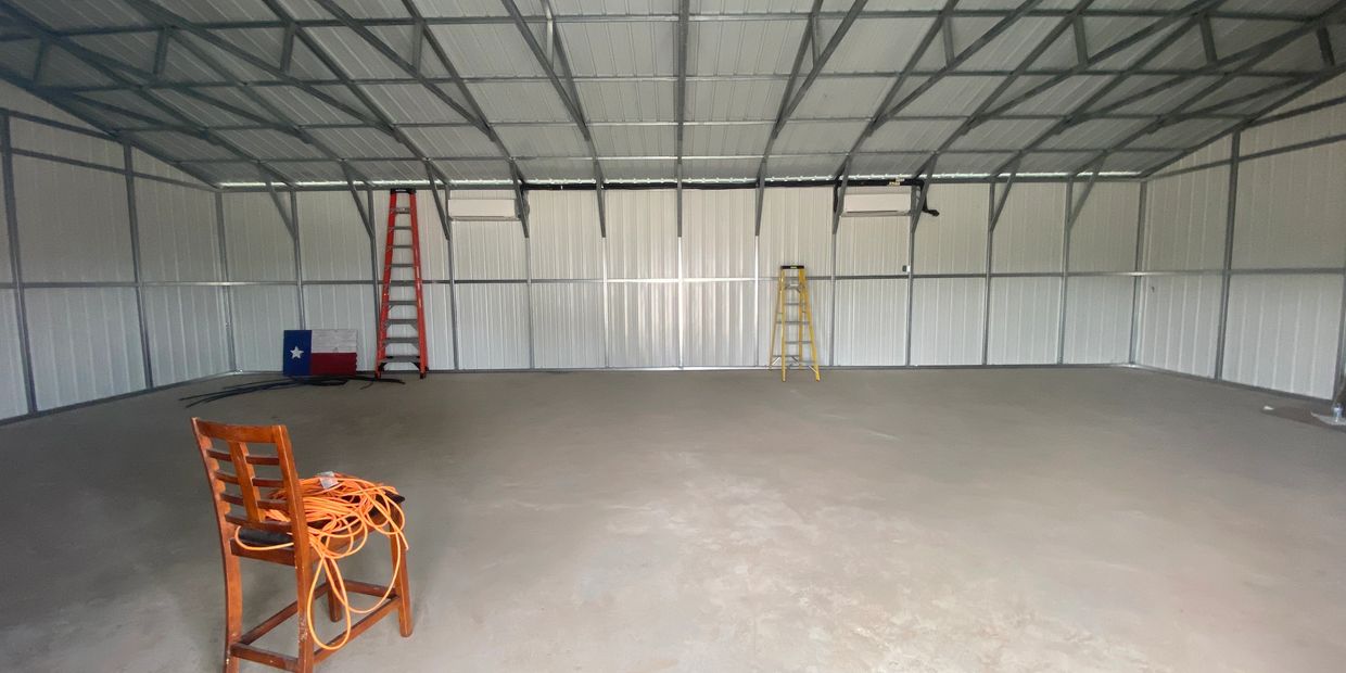 VRF system fully installed in a garage.