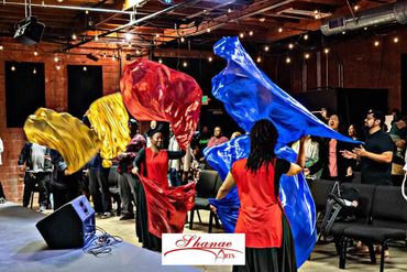 Shanae Arts Dance Company ministering with flags #ShanaeArts 