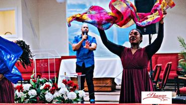 Shanae Arts Director Dr. Chanel S. Green dancing with a dance veil. #ShanaeArts Shanae Arts Ministry