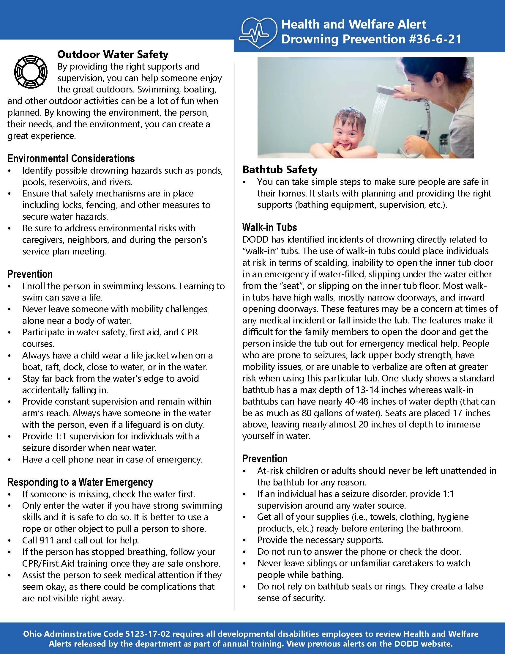 Health and Welfare Alert Drowning Prevention